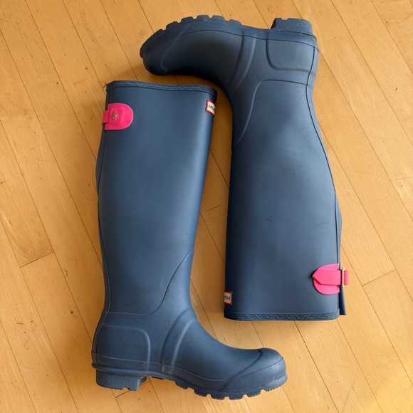HUNTER dark earth blue original tall rainboots, 8, GL1315 - Picture 8 of 9